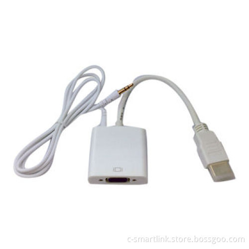 HDMI to VGA Cable with Audio in White, M/F Active